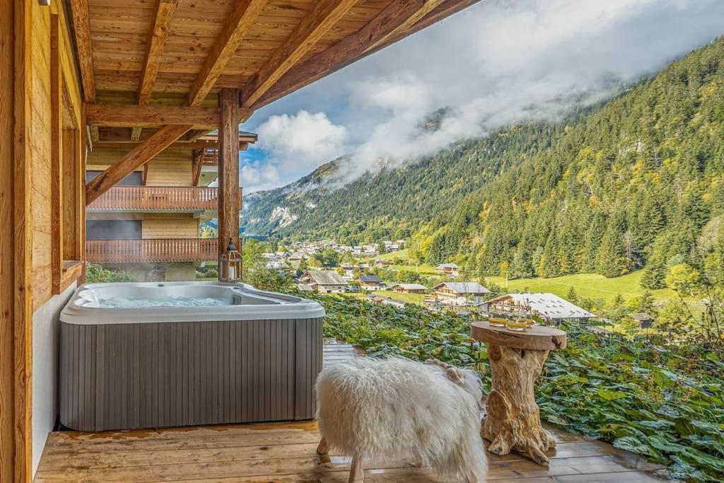 Chalet 1100 - Bo Immobilier Chatel - A Mi-Chemin Du Centre Et Du Linga - Jacuzzi Sauna Et Cheminee מראה חיצוני תמונה